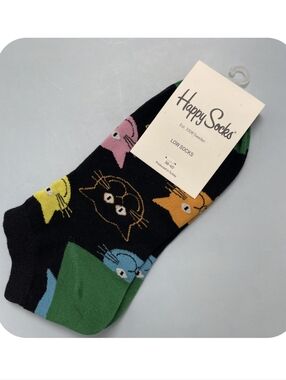 Happy Socks Colorful Cat Faces Low Socks